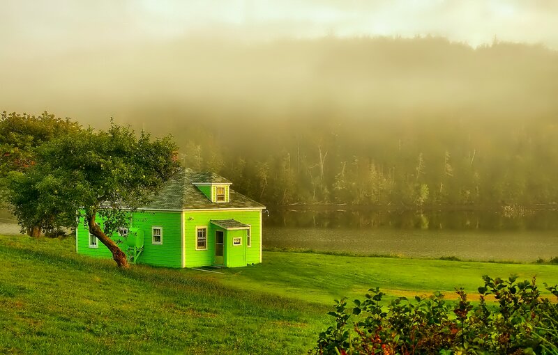 Green House by Lake — Serene