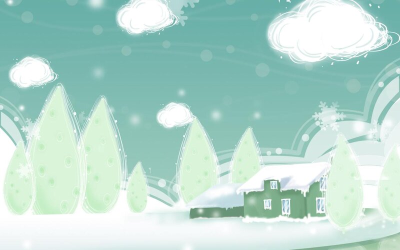 Green House in Snow — Teal