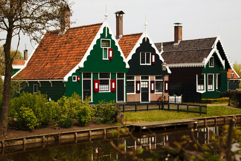 Green Houses by Canal