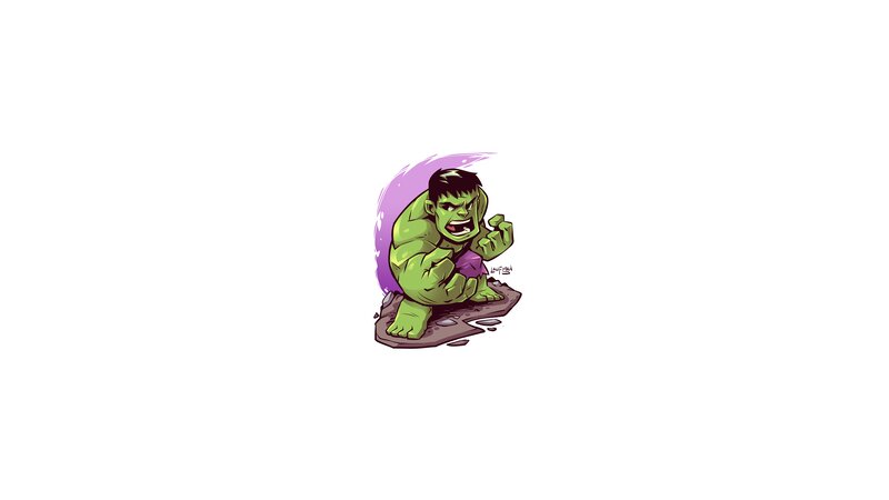 Green Hulk Character — Angry, Digital Art