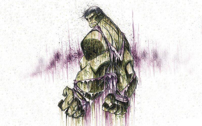 Green Hulk Character — Dramatic, Illustration