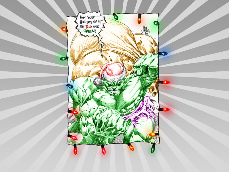 Green Hulk Character — Festive