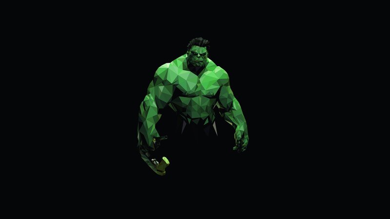 Green Hulk Figure — Dramatic, Digital Art