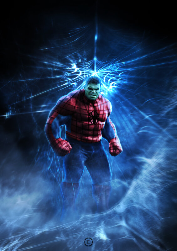 Green Hulk in Spider-man Suit