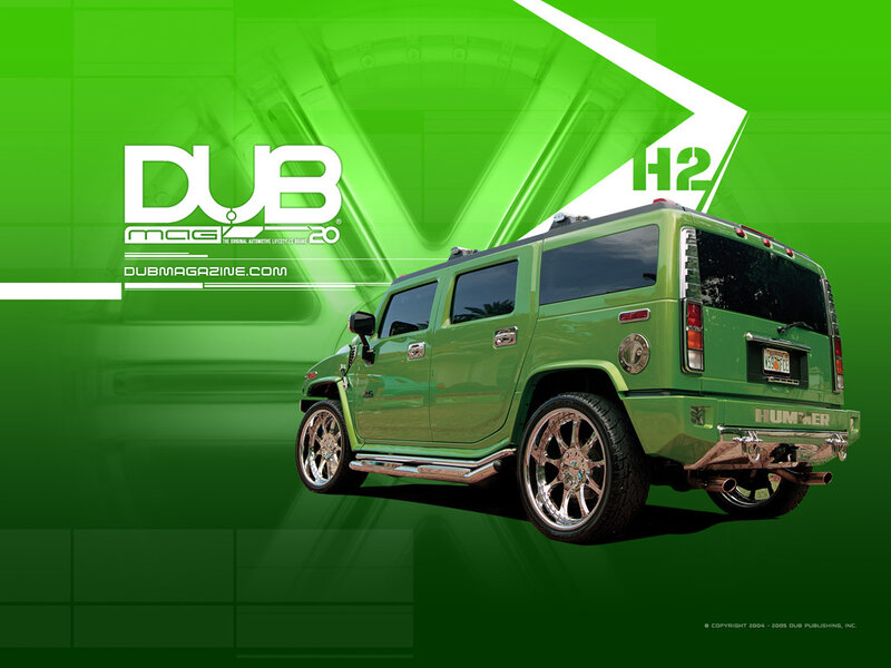 Green Hummer H2 Suv — Dynamic
