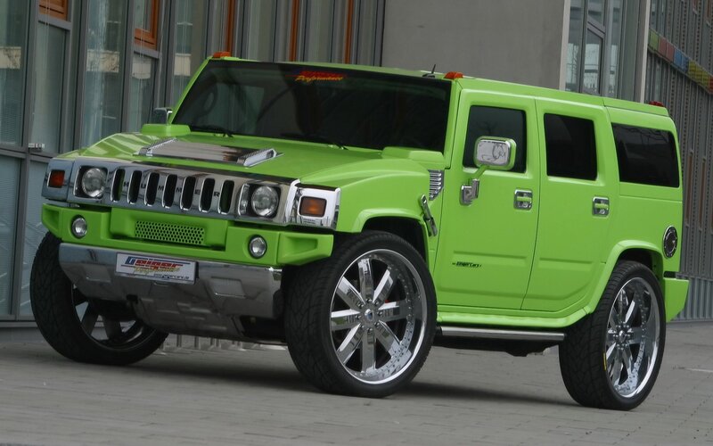 green hummer h2 suv