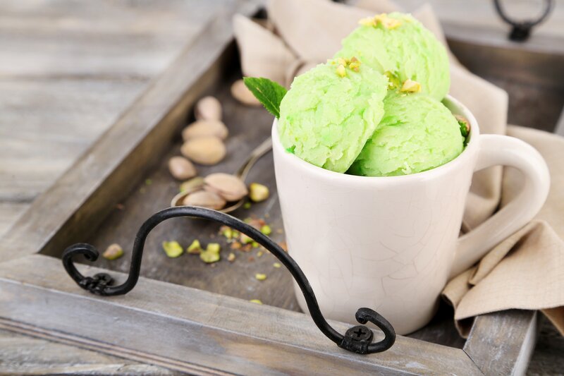 Green Ice Cream in Mug