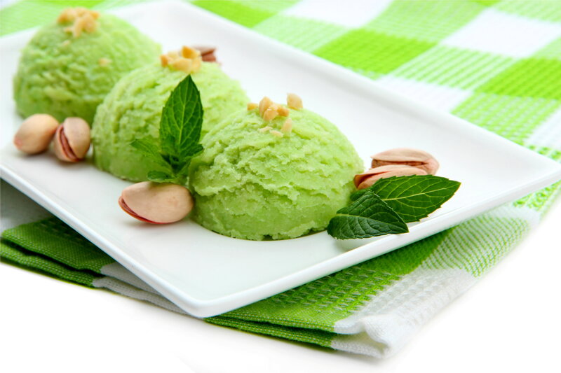 Green Ice Cream Scoops — Fresh
