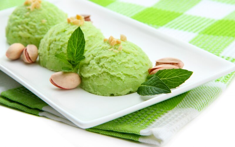 Green Ice Cream Scoops