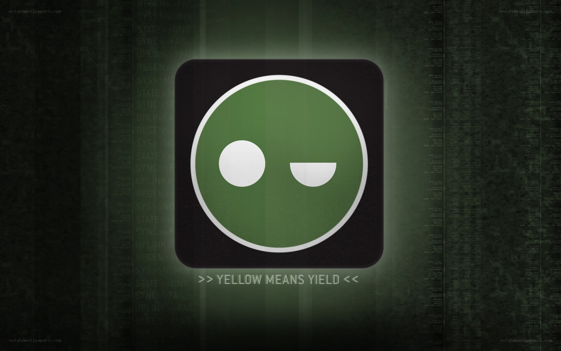 green icon with yield message