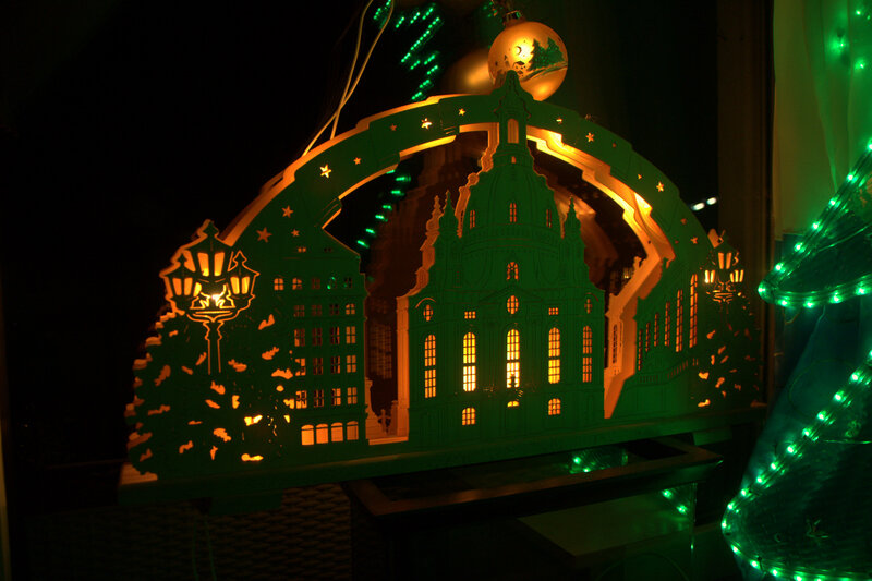 Green Illuminated Cityscape
