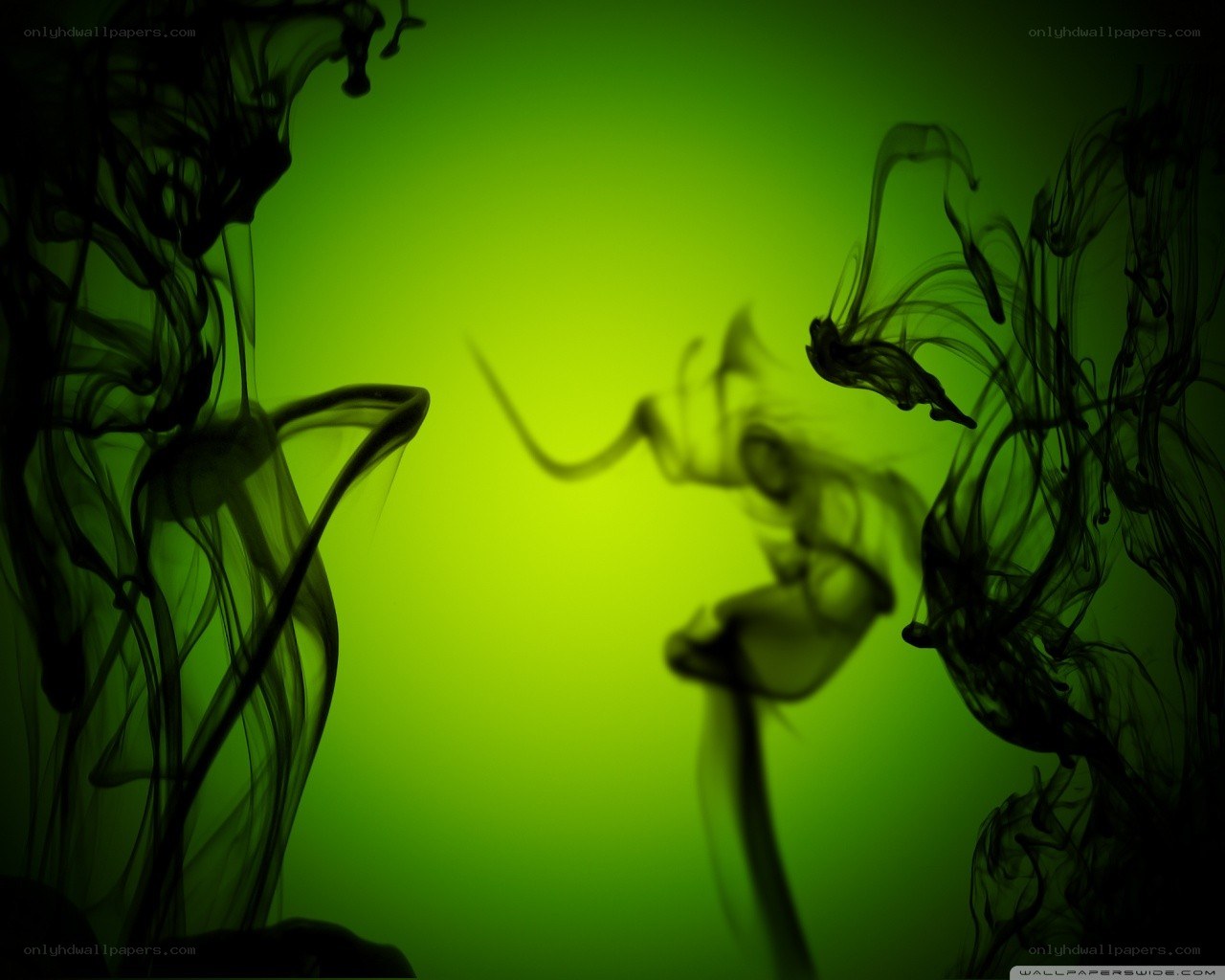 green ink in water