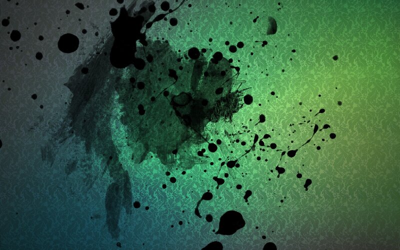 green ink splatter art