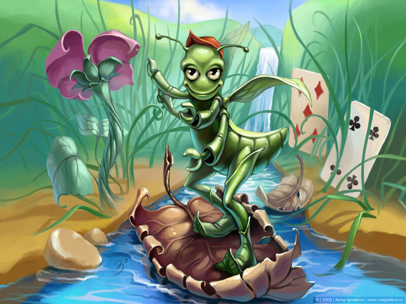 Green Insect on Leaf
