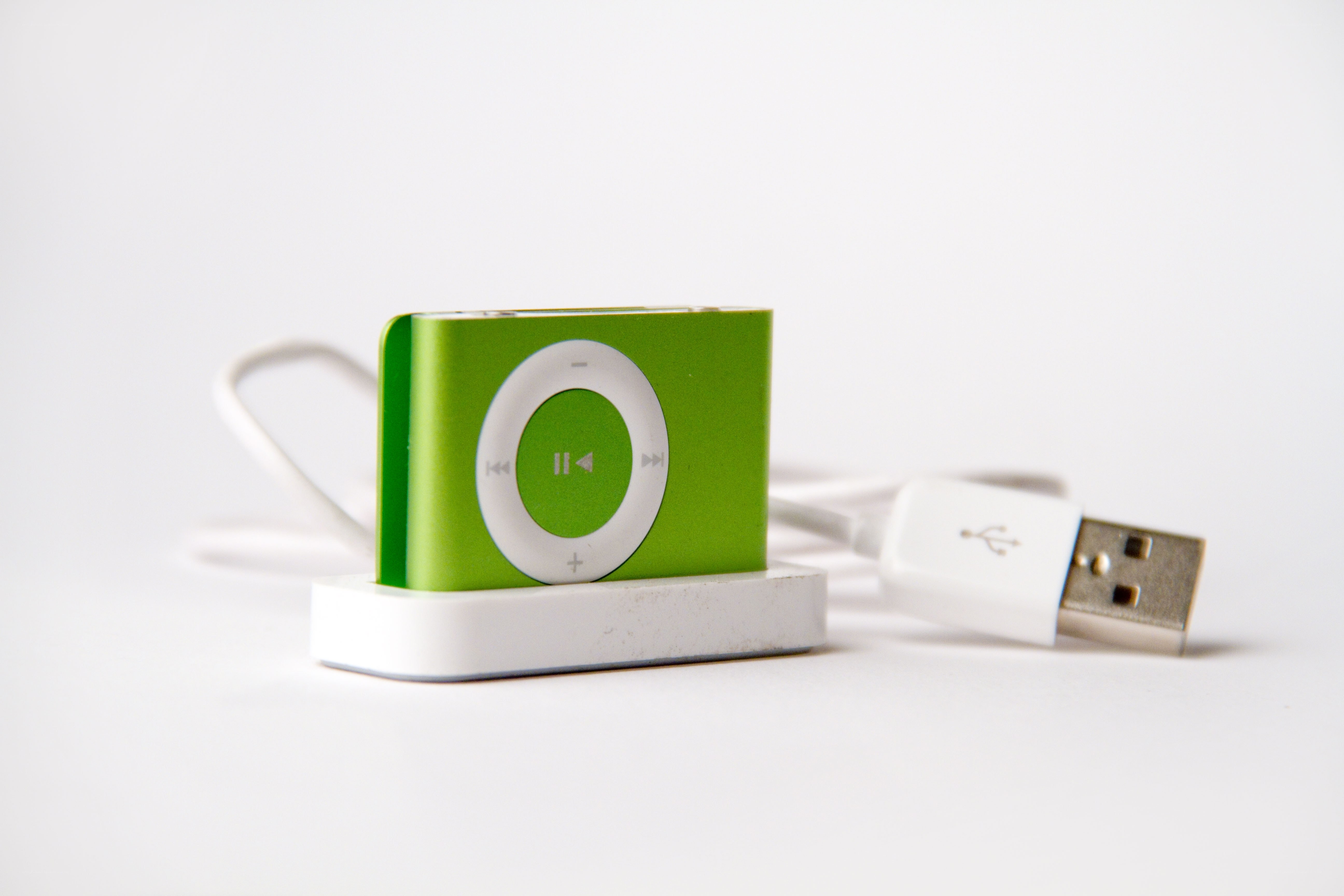 green ipod nano on white