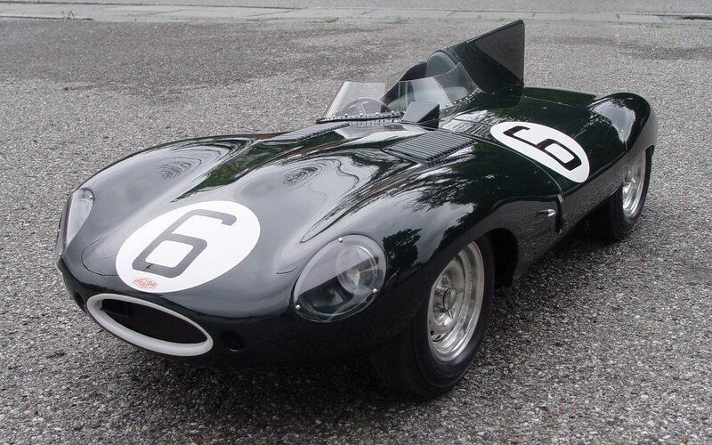 Green Jaguar race car