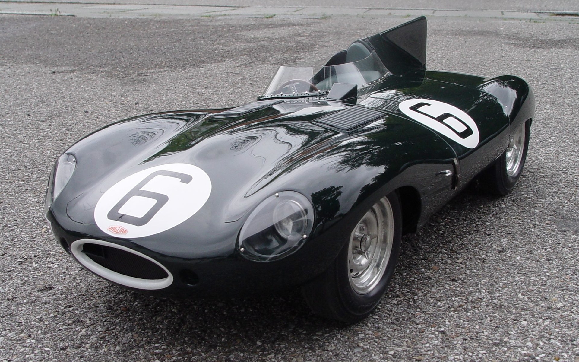 Green Jaguar race car