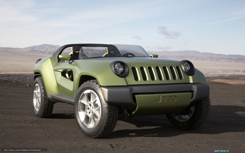 Green Jeep Concept Car — Arid, Afternoon