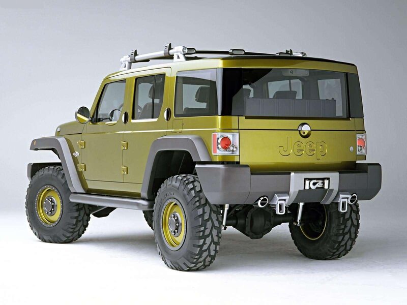 Green Jeep Concept Car — Yellow, Neutral, 3d Render, Roof Rack