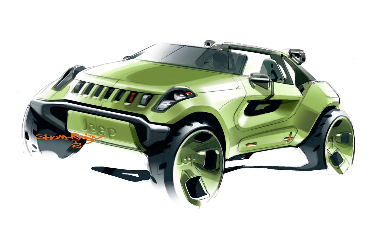 Green Jeep concept sketch