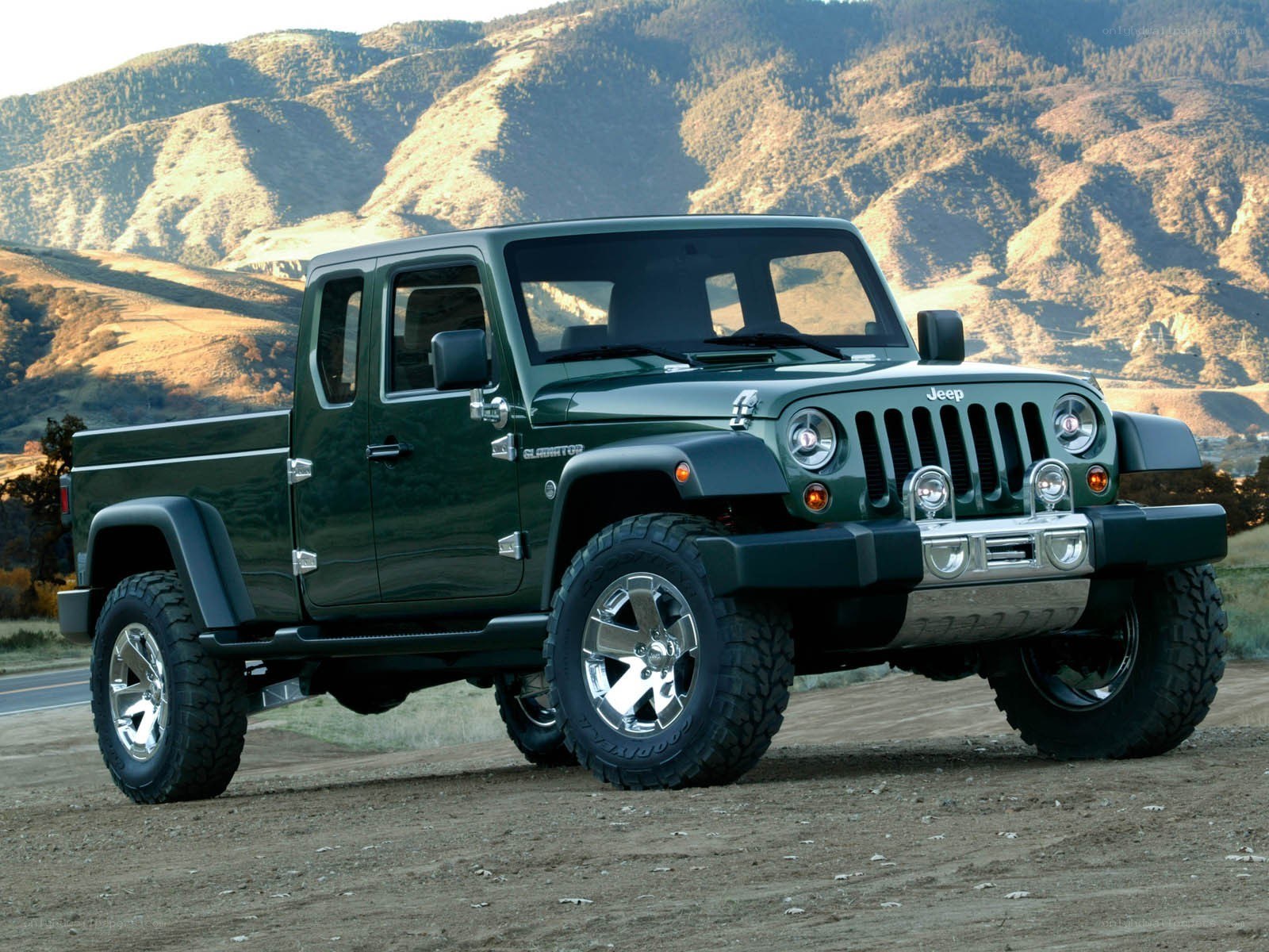 Green Jeep Gladiator pickup truck