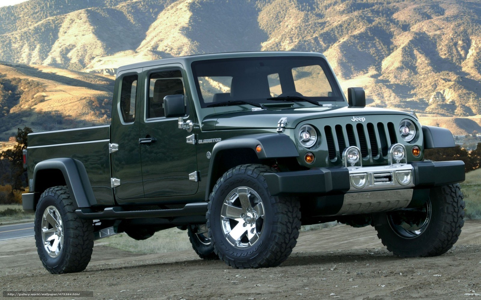 Green Jeep Gladiator pickup truck