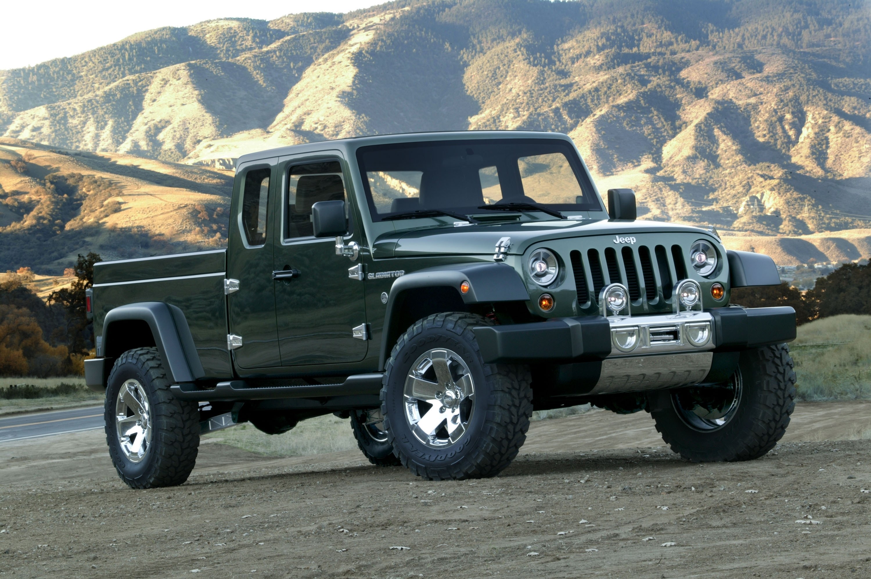 Green Jeep Gladiator truck