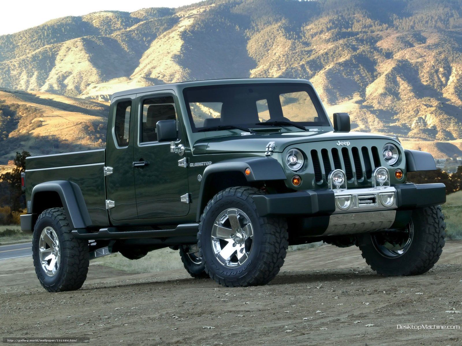 Green Jeep Gladiator truck