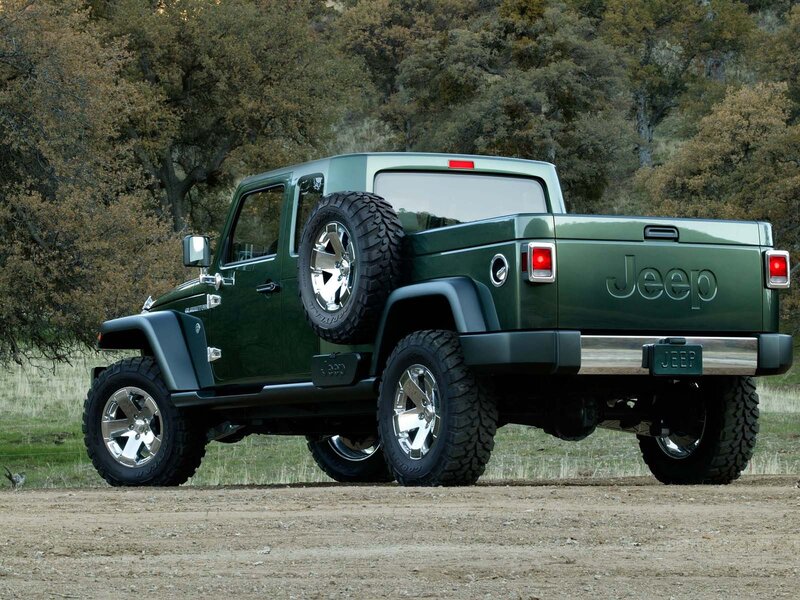 Green Jeep Pickup Truck — Outdoor