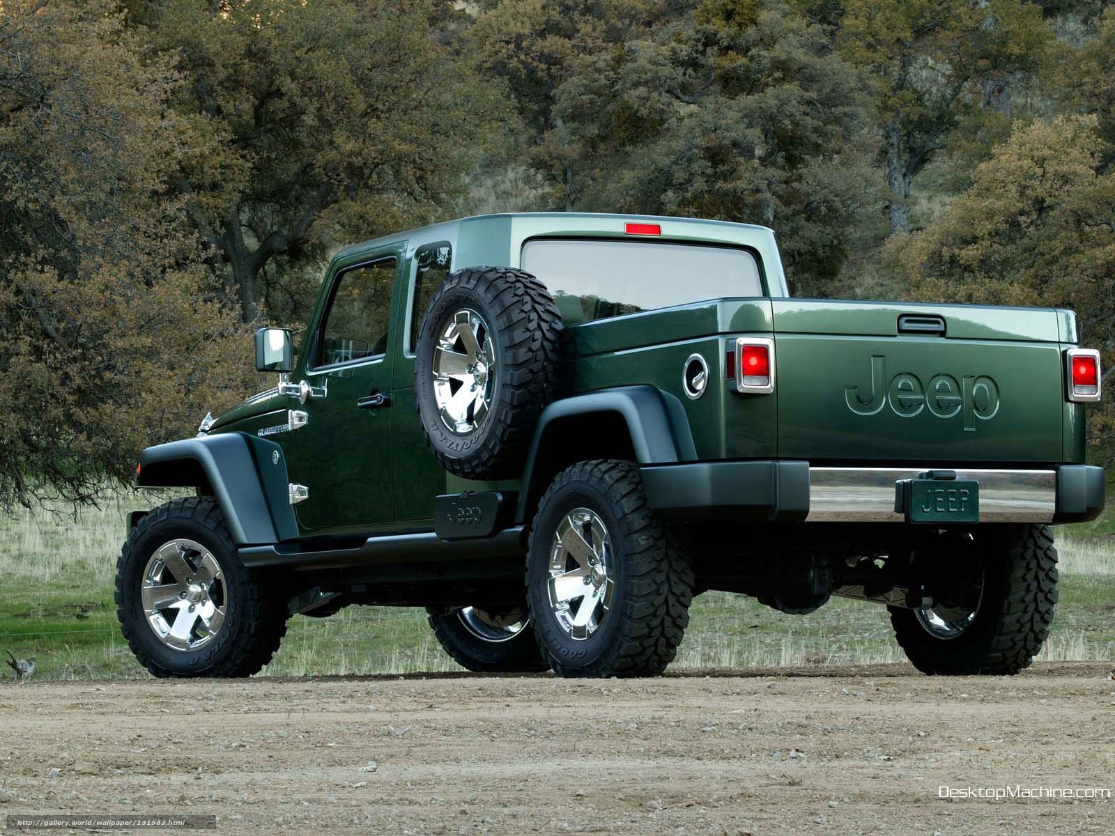 green jeep pickup truck