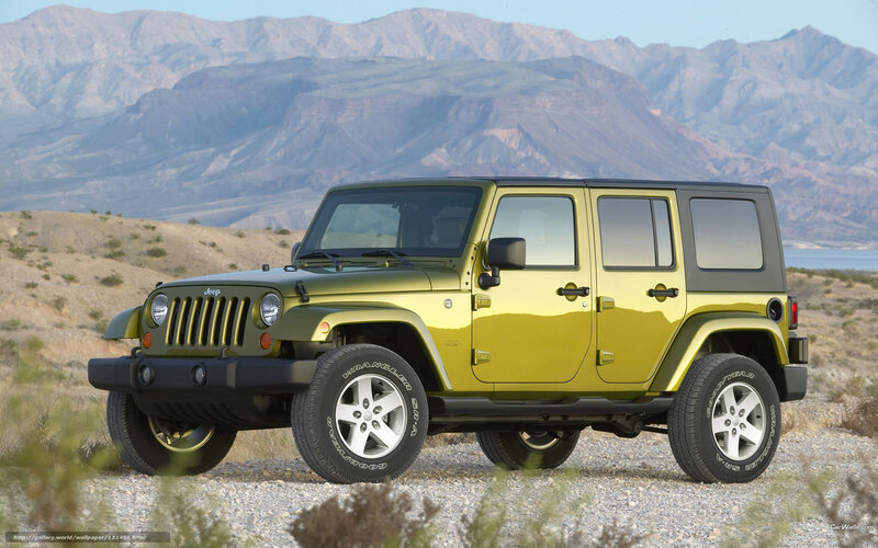 Green Jeep Wrangler — Yellow
