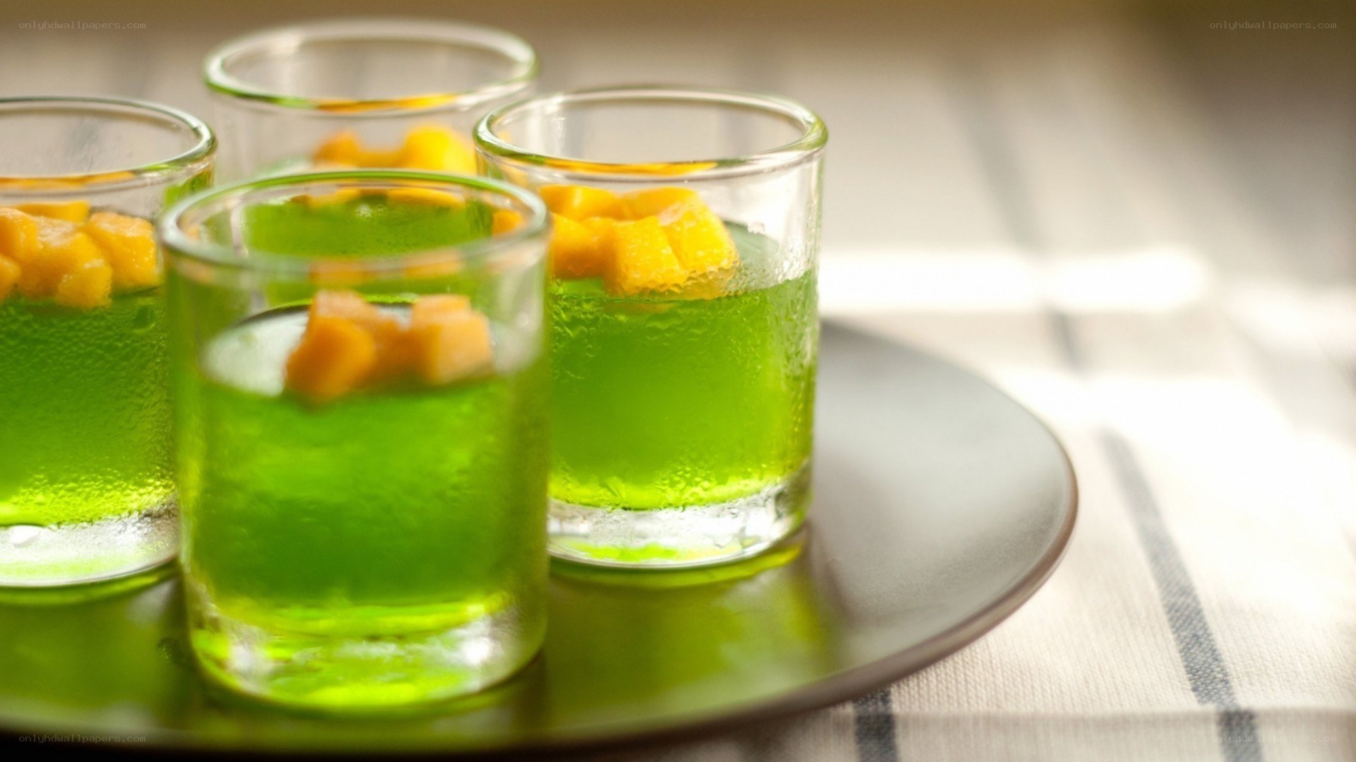 green jellies with fruit