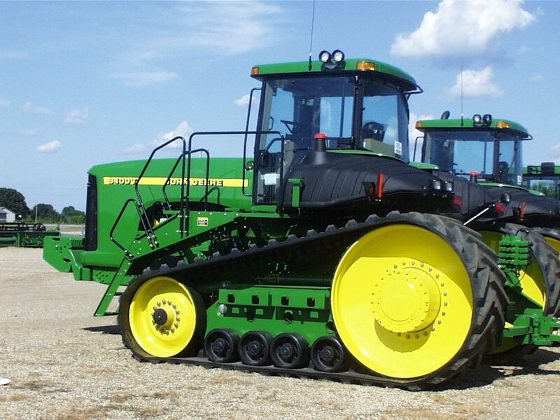 Green John Deere tractor