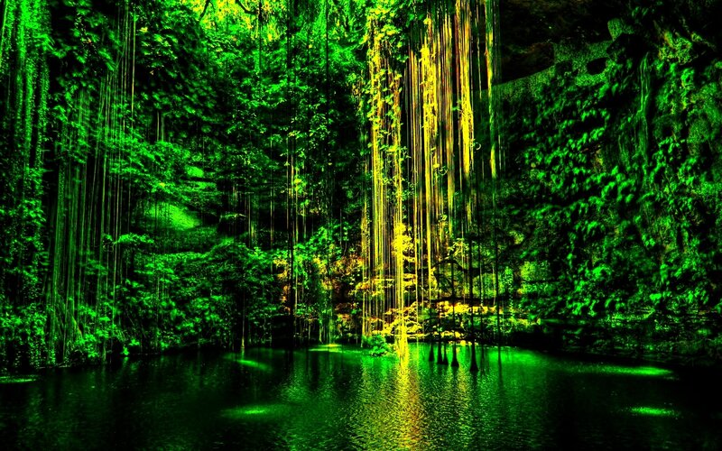 Green Jungle Waterfall