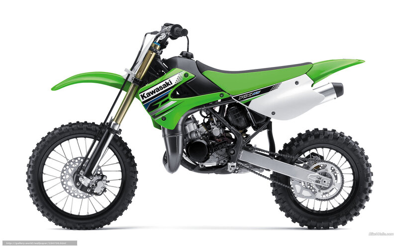 Green Kawasaki dirt bike