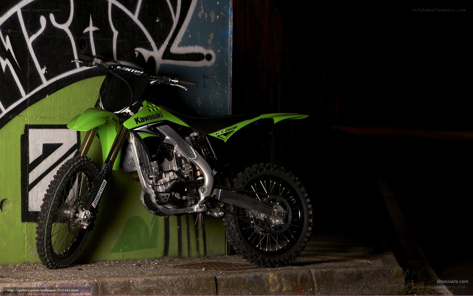 Green Kawasaki dirt bike