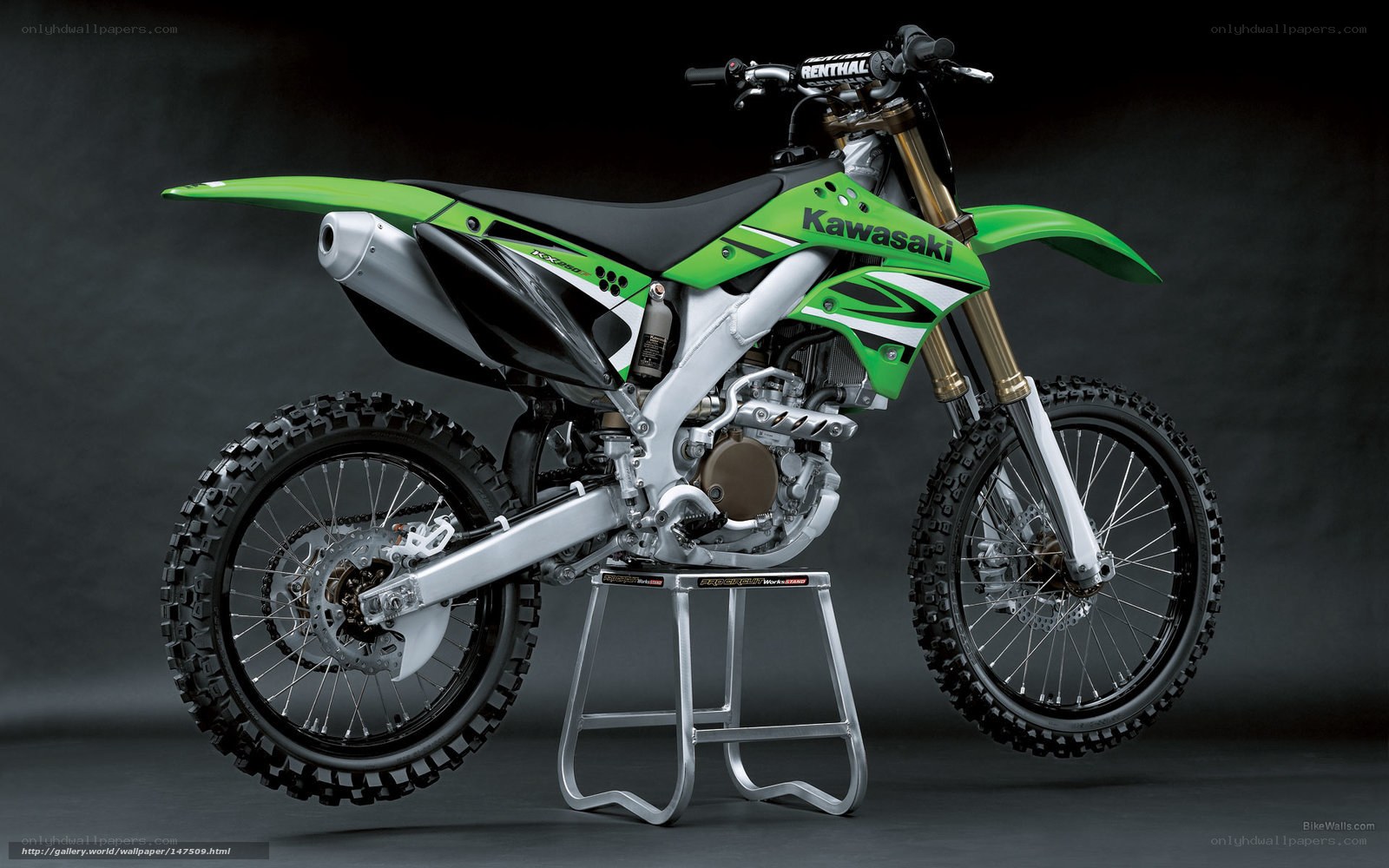 Green Kawasaki dirt bike
