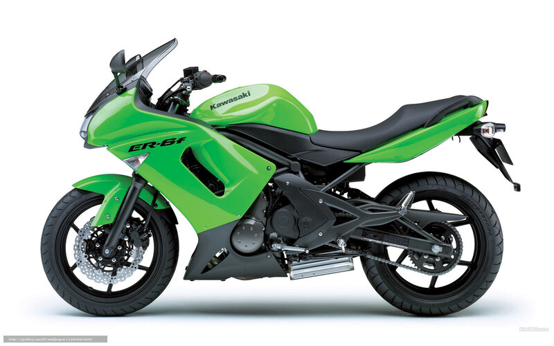 Green Kawasaki ER-6f motorcycle