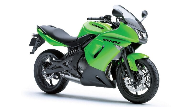 Green Kawasaki ER-6f motorcycle