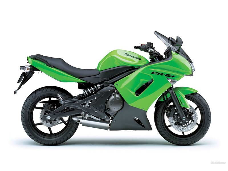Green Kawasaki ER-6f motorcycle