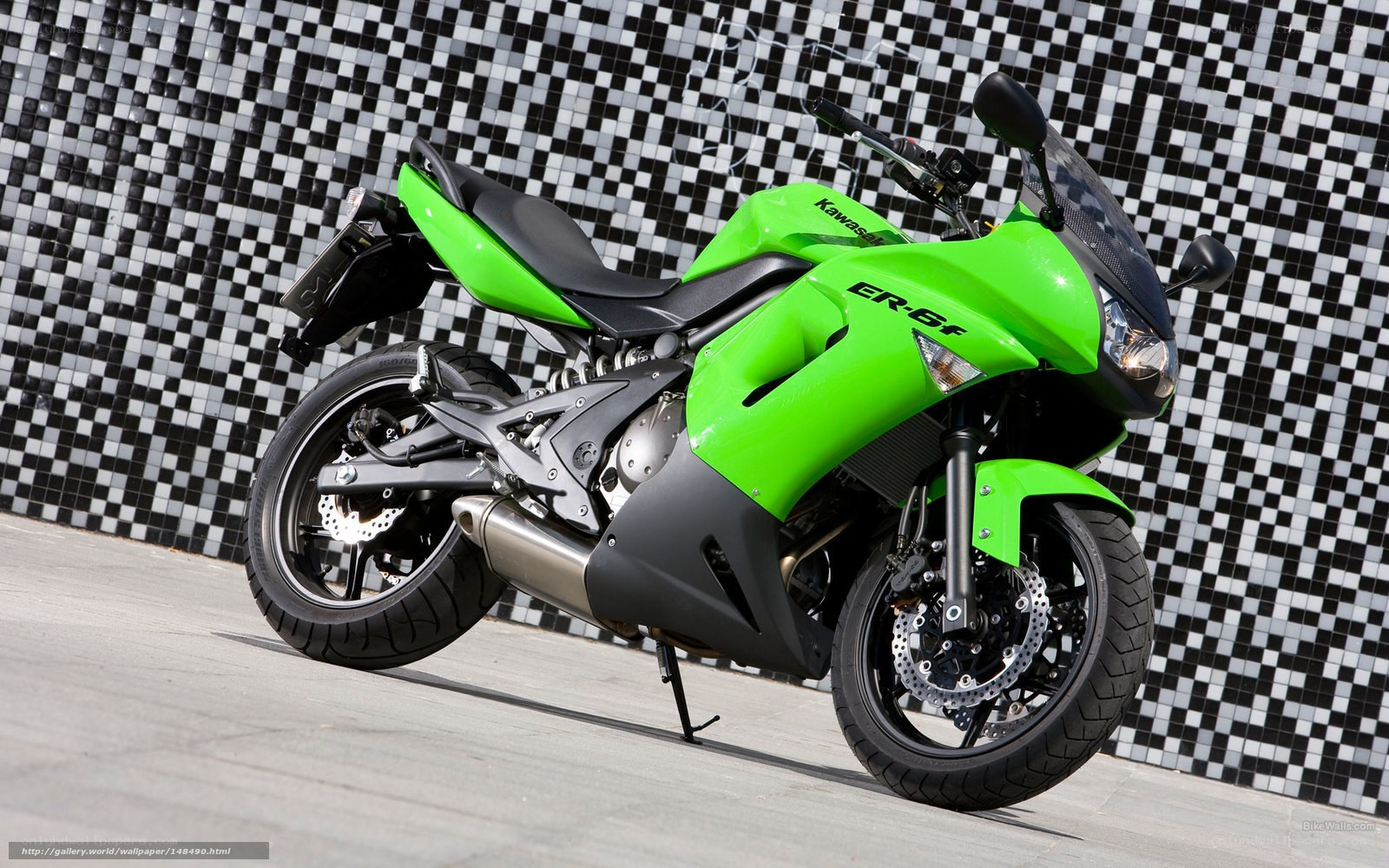 Green Kawasaki ER-6F motorcycle