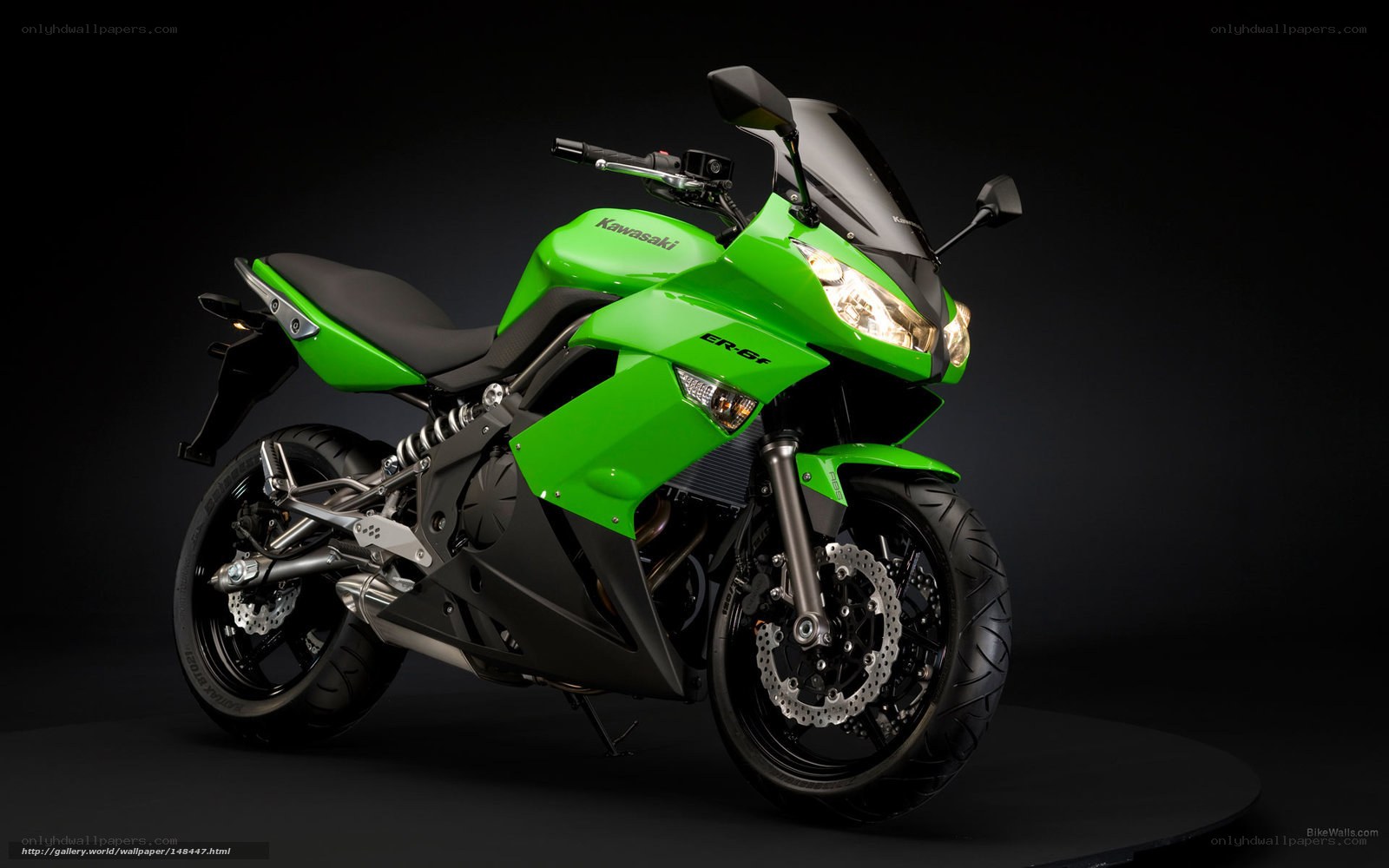 Green Kawasaki ER-6f motorcycle
