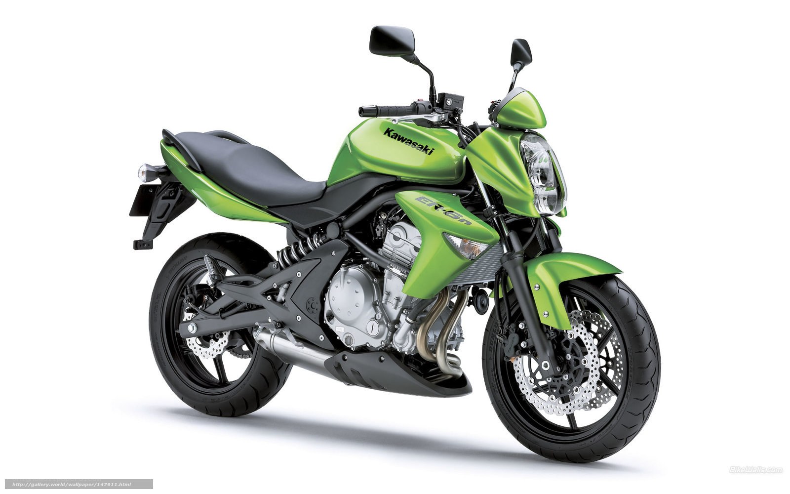 Green Kawasaki ER-6n motorcycle