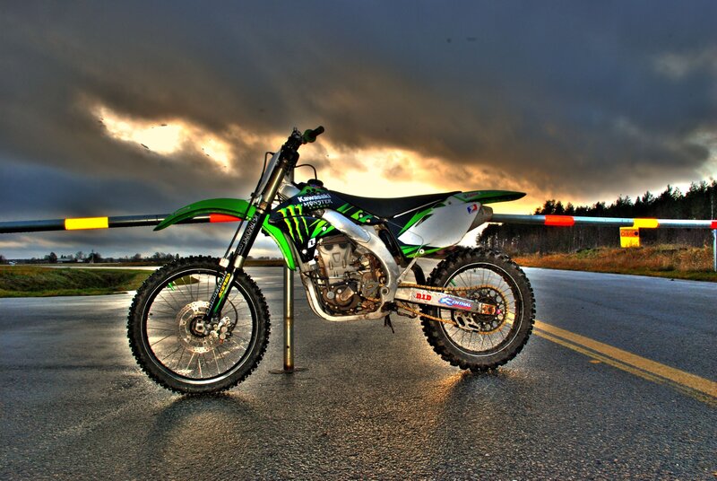Green Kawasaki motocross bike