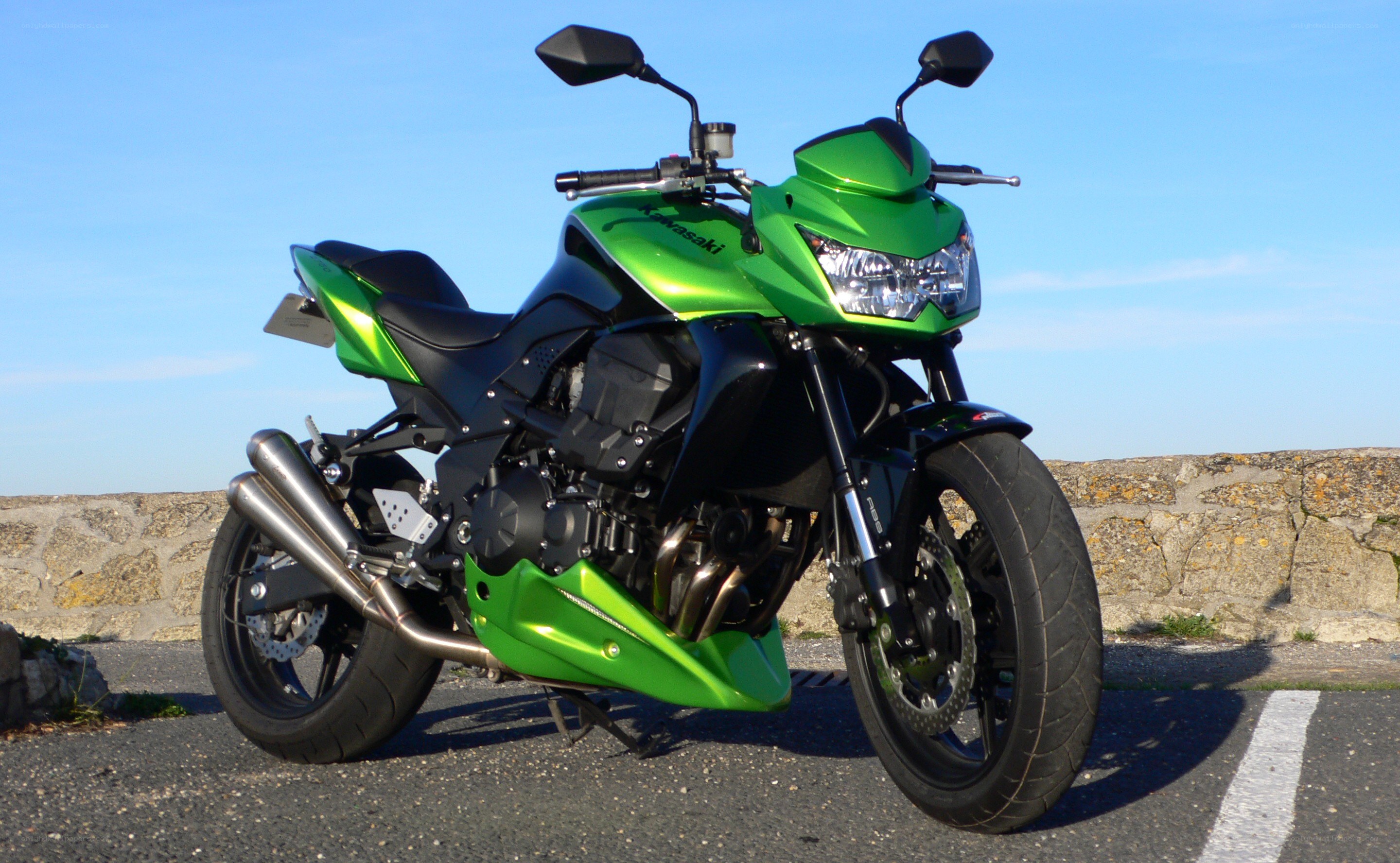 green kawasaki motorcycle