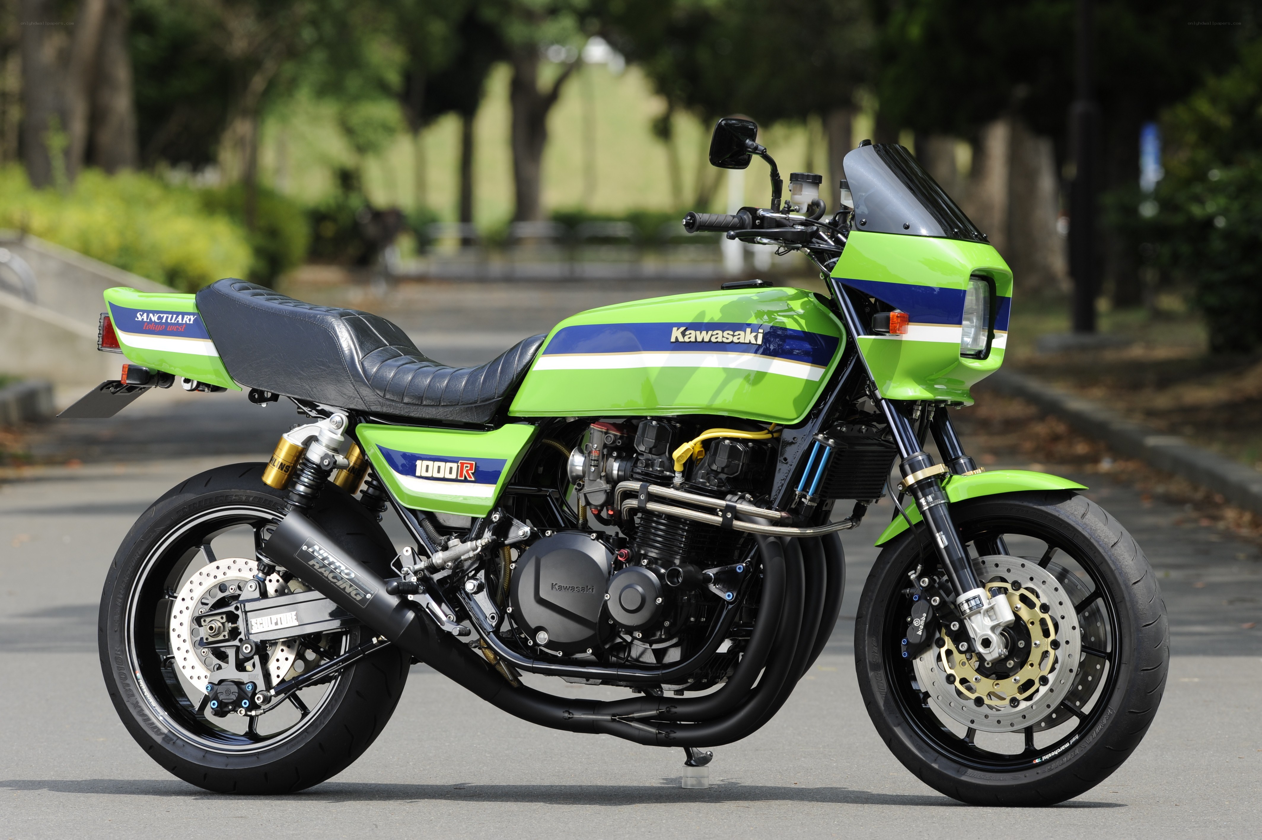 Green Kawasaki motorcycle