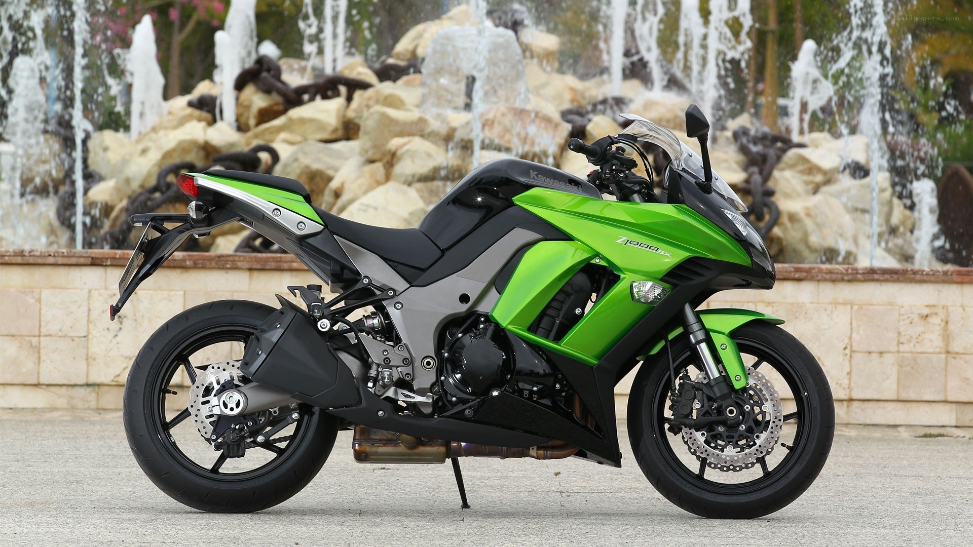 Green Kawasaki motorcycle