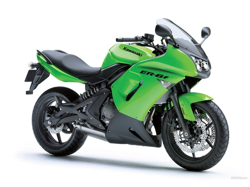 green kawasaki motorcycle