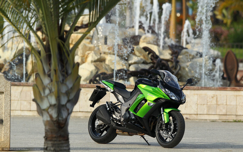 Green Kawasaki Motorcycle — Calm, Afternoon, Photograph