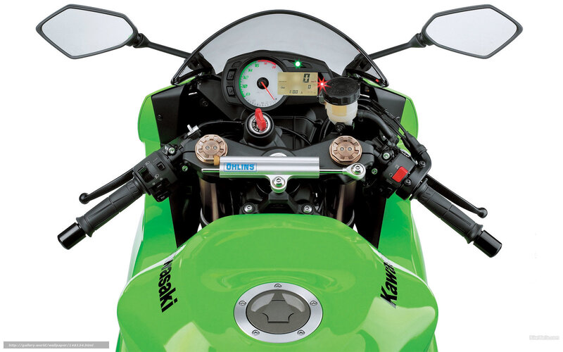 green kawasaki motorcycle dashboard